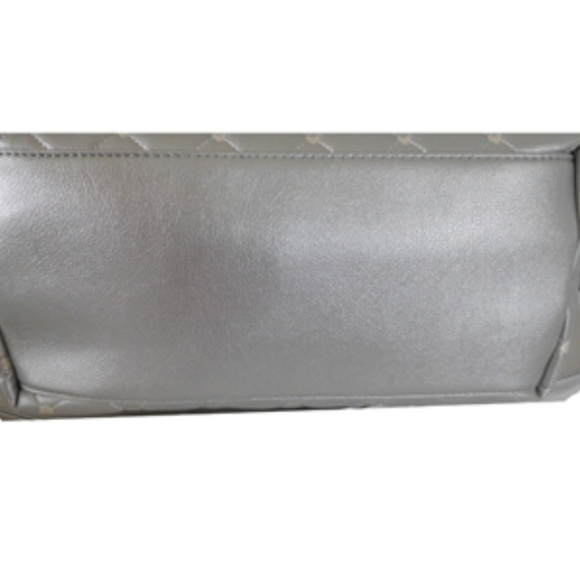 BETSEY JOHNSON DUAL ENTRY SILVER CROSSBODY SATCHEL - Picture 6 of 6